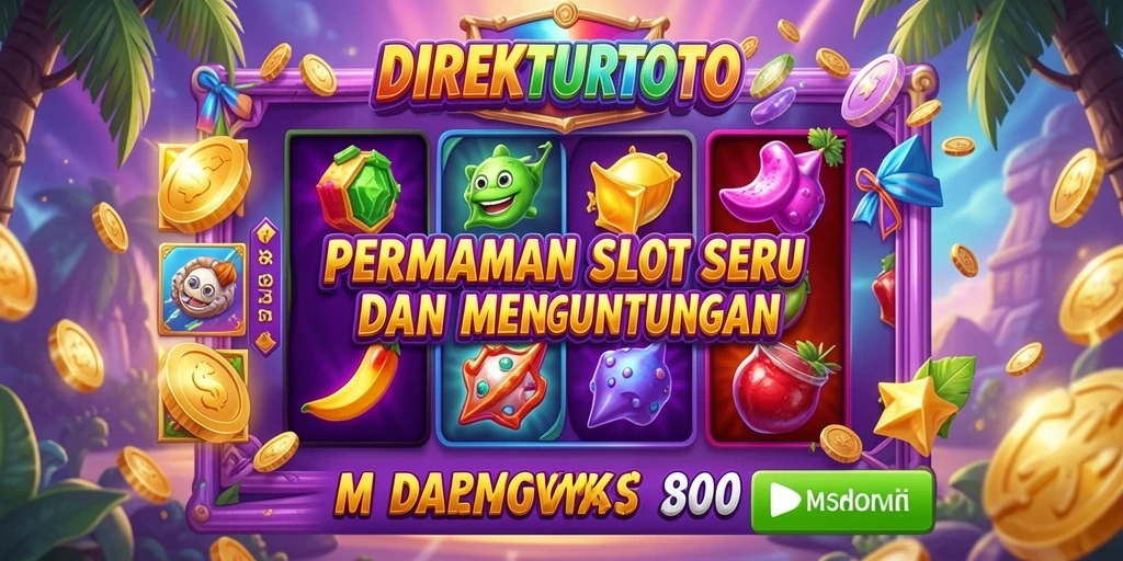 Tangkapan layar utama <strong>DIREKTURTOTO</strong> menunjukkan gameplay Slot yang penuh warna.