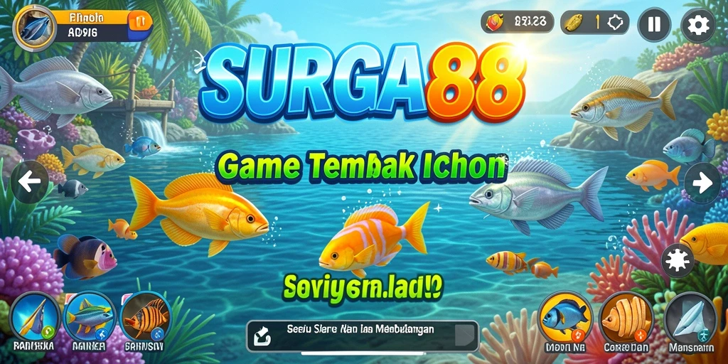 Tampilan menarik dari gameplay Tembak Ikan SURGA88.