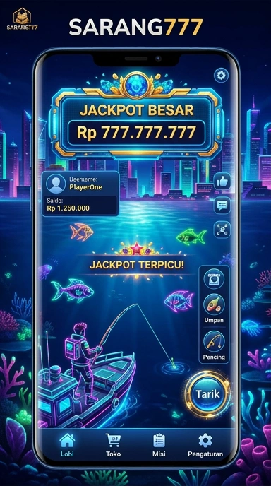 Tampilan antarmuka pertama aplikasi sarang777.